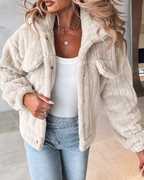 Women's Casual Sherpa Jacket with Button Front