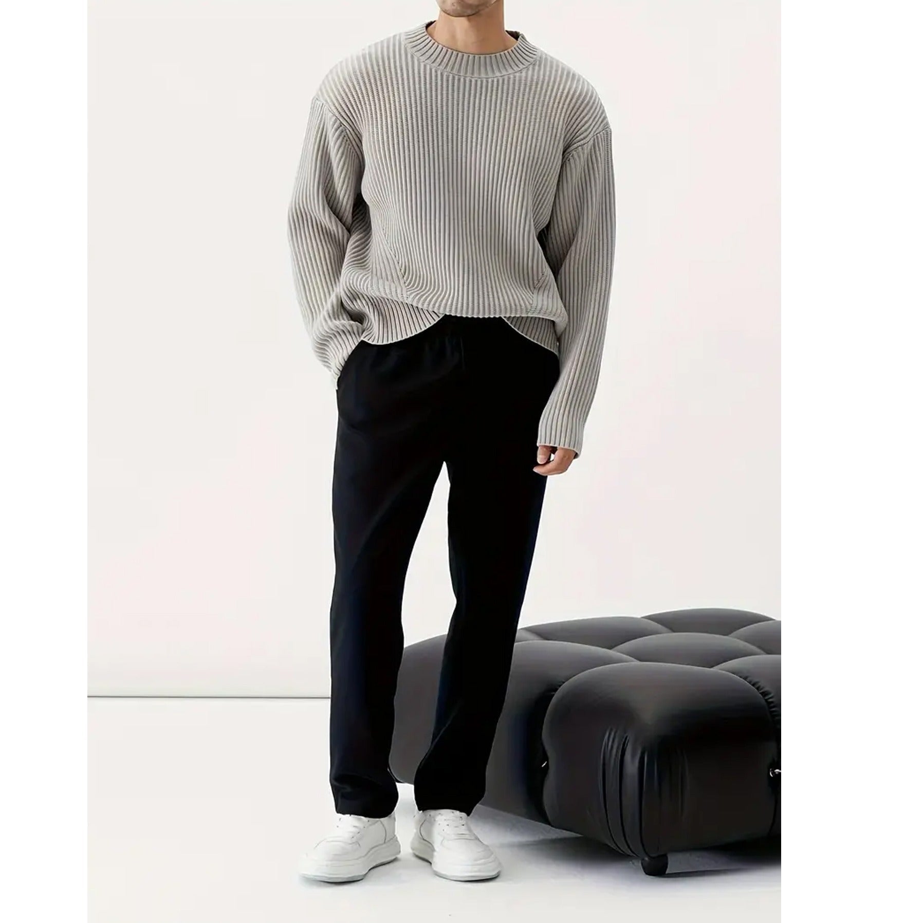 Men’s Casual Relaxed-Fit Crew Neck Sweater