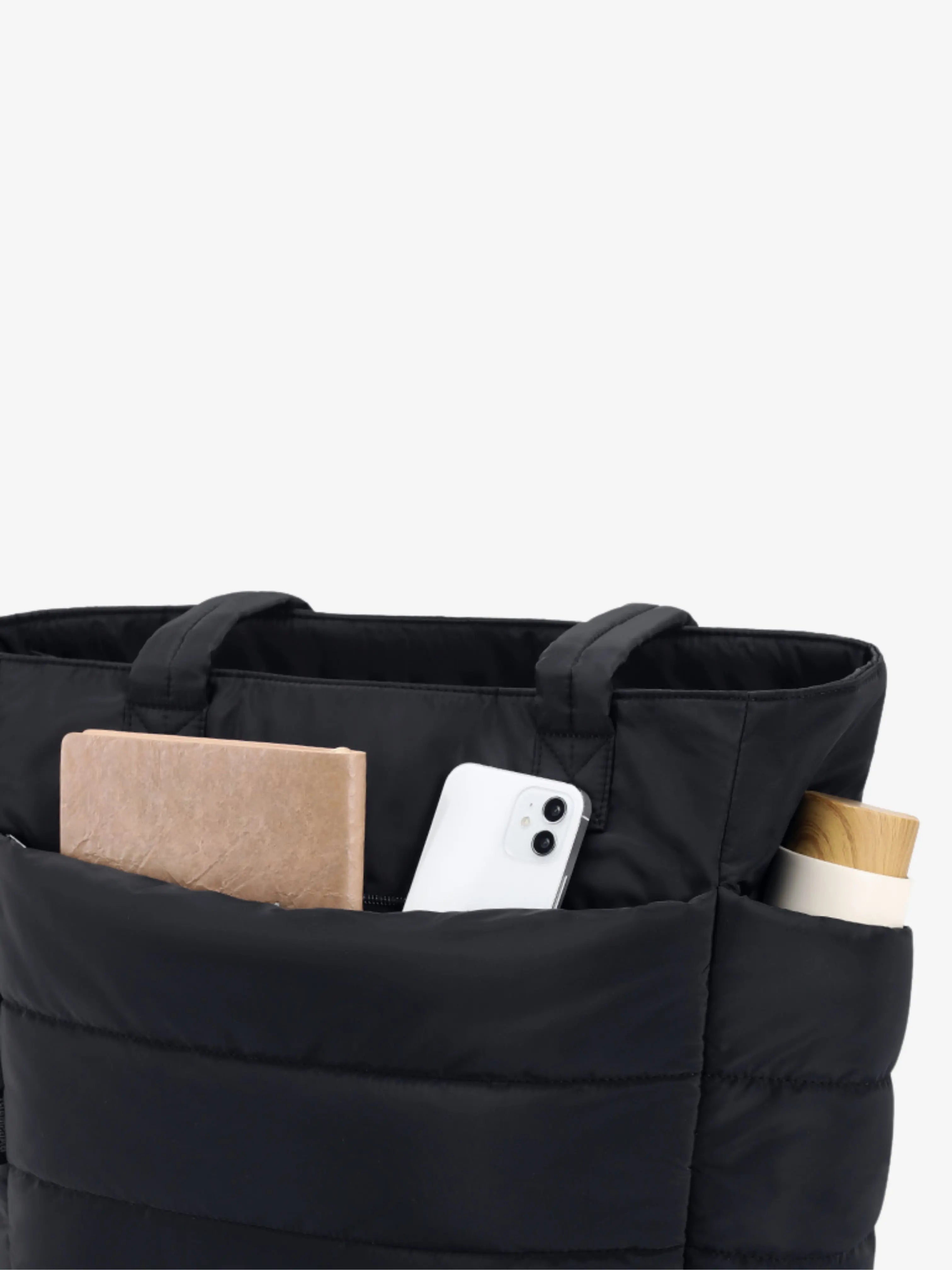 Softly Padded and Structured Quilted Shoulder Tote