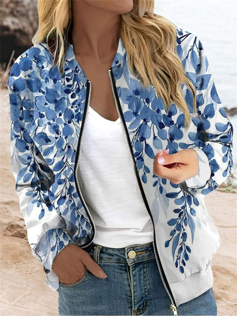 Women's Floral Print Bomber Jacket