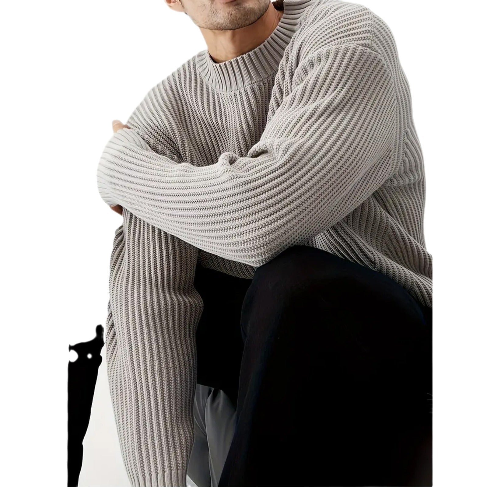 Men’s Casual Relaxed-Fit Crew Neck Sweater