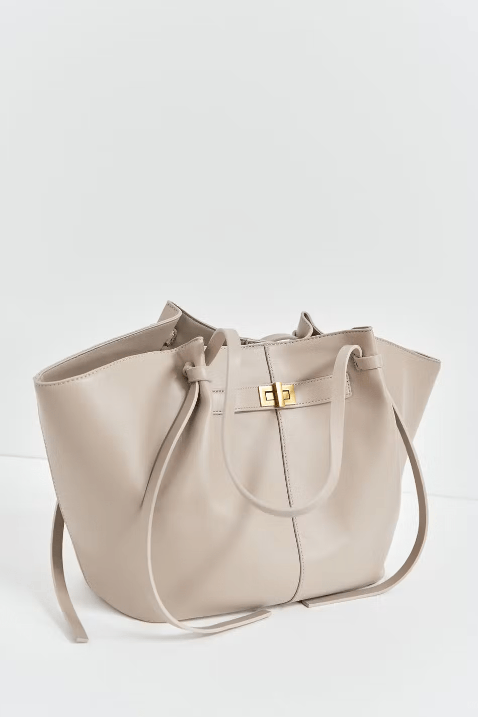 Structured Shopper Tote with Gold-Tone Accents