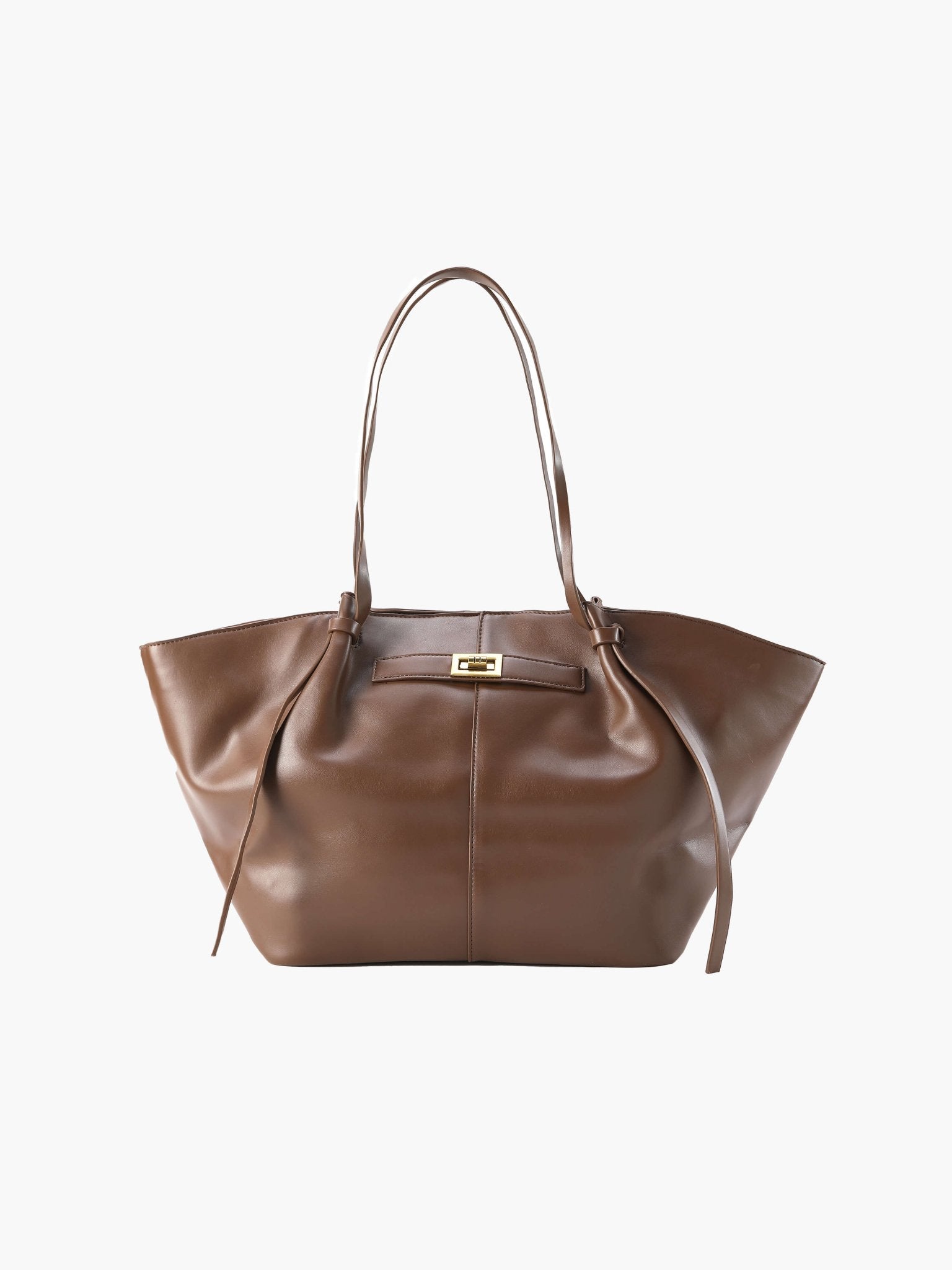 Structured Shopper Tote with Gold-Tone Accents