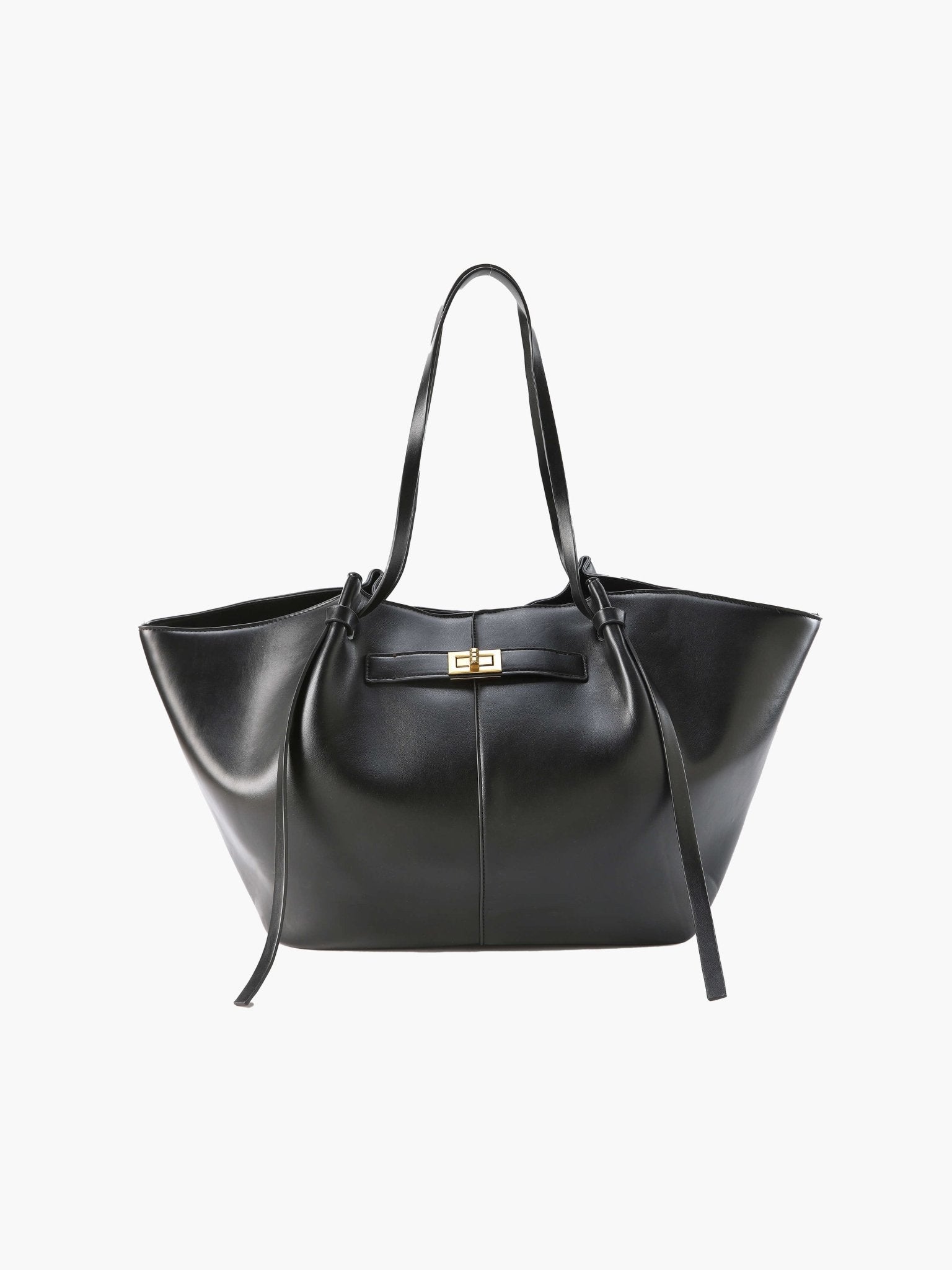 Structured Shopper Tote with Gold-Tone Accents